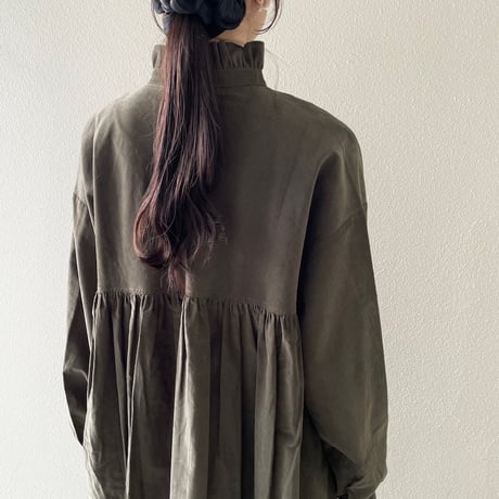 Honnete  frilled collared wide dress フリルカラー ワイドワンピース