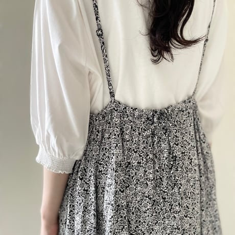 nest Robe ヘンプ BLACK FLOWEL ワンピース