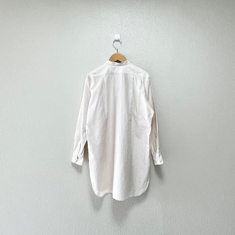 Bacca コットンバックサテンスタンドカラーロングシャツ