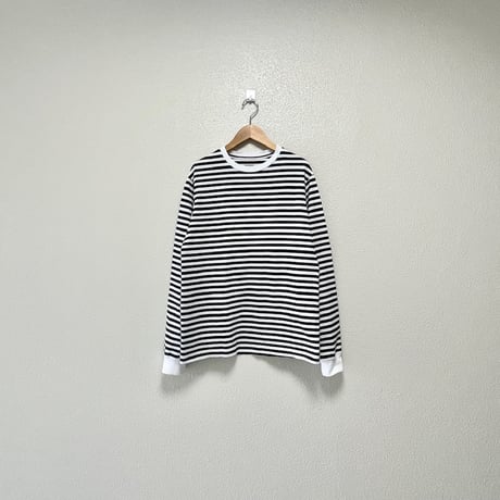 2024AW / Veritecoeur 天竺クルーネック  ボーダーロングスリーブTシャツ