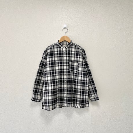 nest Robe コットンリネンチェックシャツ