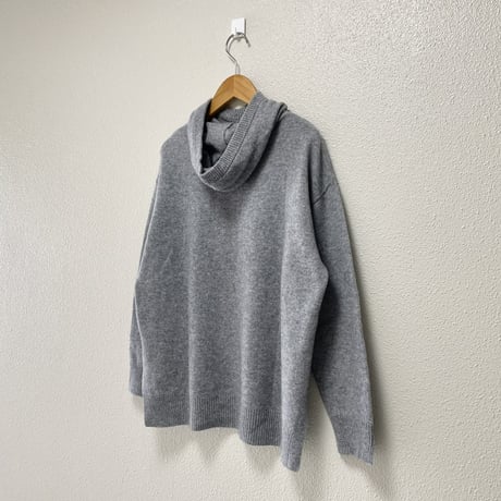 GIPSY BLUE ウールカシミヤフーデットニット