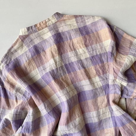 nest Robe CONFECT リネンチェック 7分袖シャツ