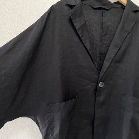 未使用品 / 2025SS /  UNIVERSAL TISSU フレンチリネン ドルマンスリーブ  シャツ ジャケット ブラック