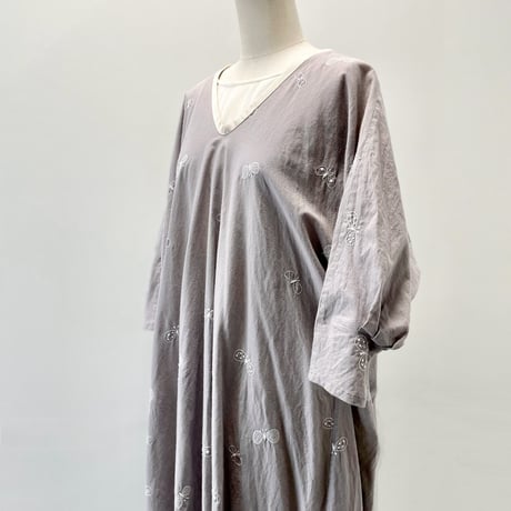 mina perhonen laundry  choucho コットンシルクフレアワンピース