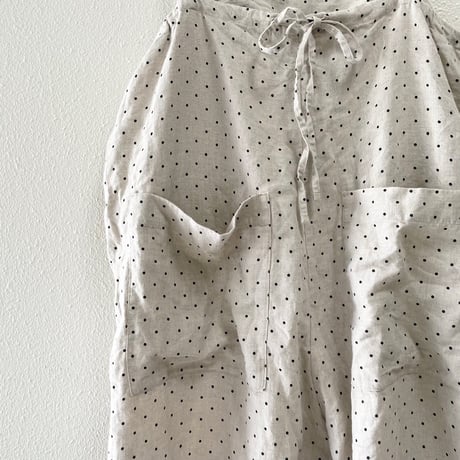 nest Robe リネンドットプリントサロペット