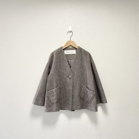 l'atelier du savon ビーチクロス ノーカラーＡライン コート