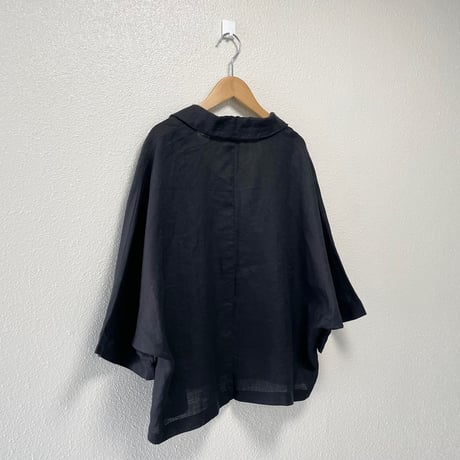 未使用品 / 2025SS /  UNIVERSAL TISSU フレンチリネン ドルマンスリーブ  シャツ ジャケット ブラック