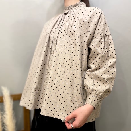 JOURNAL STANDARD relume SOIL  DOT PRINT FRILL COLLAR SHIRT