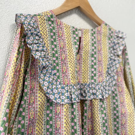2025SS / Dot＆Stripes CHILD WOMAN リバティプリント パッチワークブラウス