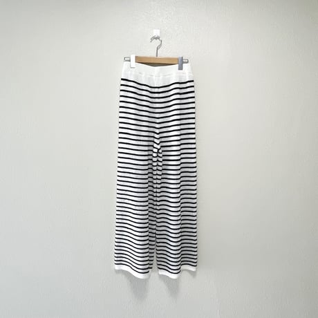 Spick＆Span ボーダークロッシェパンツ