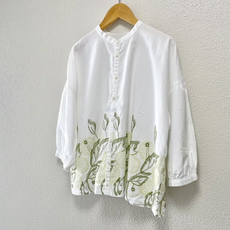 grin シトラス刺繍スタンドシャツ