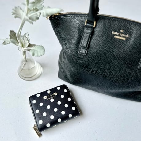 kate spade new york ドットスモールジップアラウンドウォレット