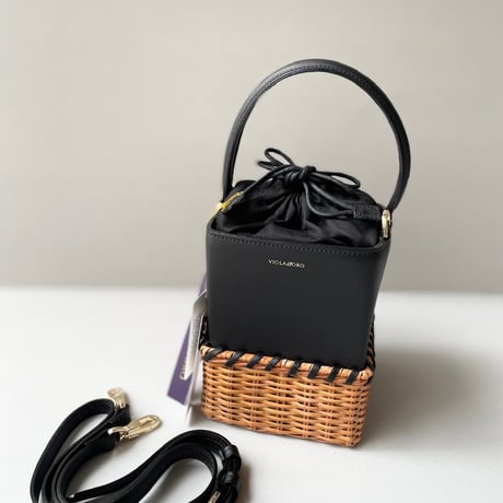 タグ付き未使用品 / VIOLAd'ORO スプリットラタンxスプリットレザーカゴBAG ※ノベルティ限定トート付き