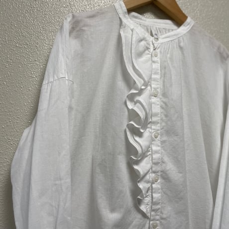 2024AW / grin ソフトガーゼ起毛 Wラッフルシャツ