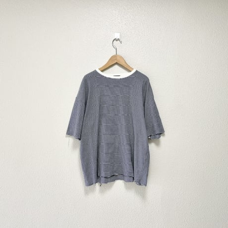 LENO HALF SLEEVE BORDER T-SHIRT