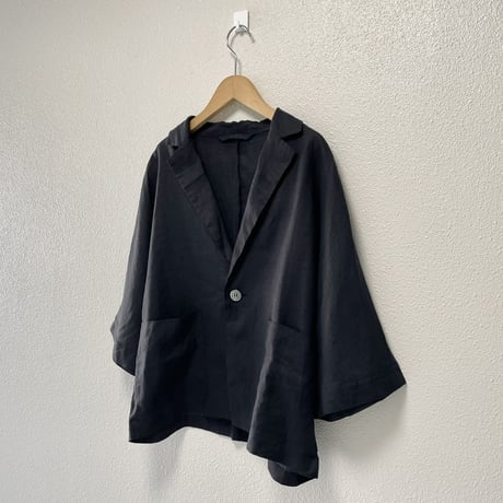 未使用品 / 2025SS /  UNIVERSAL TISSU フレンチリネン ドルマンスリーブ  シャツ ジャケット ブラック