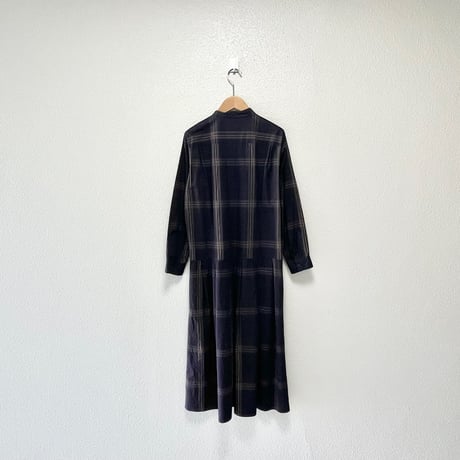 Manna タイプライターチェックシャツワンピース