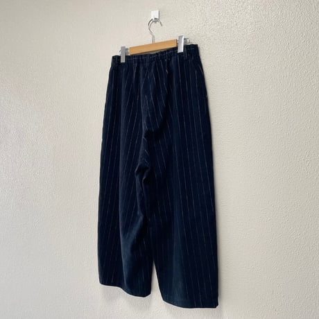 2023AW / pas de calais 先染めストライプコール コクーンワイドパンツ