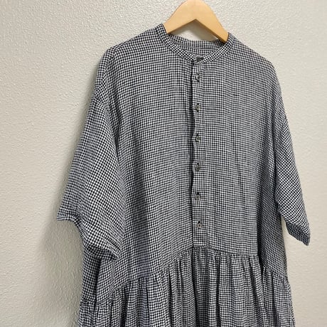 nest Robe FRENCH LINEN GINGHAM SHIRT DRESS