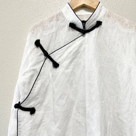 tricot COMME des GARCONS チャイナ刺繍ブラウス