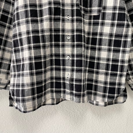 nest Robe コットンリネンチェックシャツ