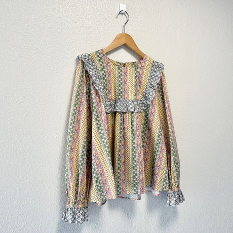 2025SS / Dot＆Stripes CHILD WOMAN リバティプリント パッチワークブラウス