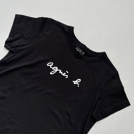 agnes b. ロゴプリント コットン 半袖Tシャツ