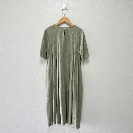l'atelier du savon 手仕事刺繍ギンガムタックワンピース