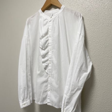 2024AW / grin ソフトガーゼ起毛 Wラッフルシャツ