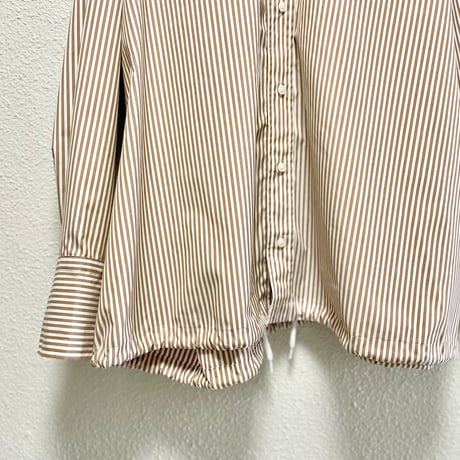 2025SS Spick & Span CO/PEストライプヘムギャザーシャツ