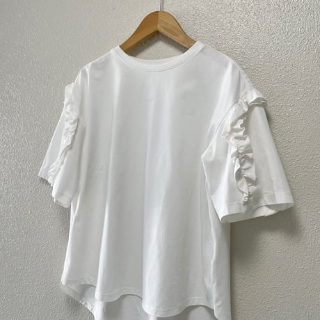anana 袖フリルTシャツ