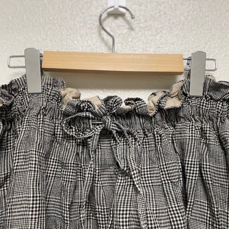 人気完売品/ nest Robe リネングレンチェックイージースカート