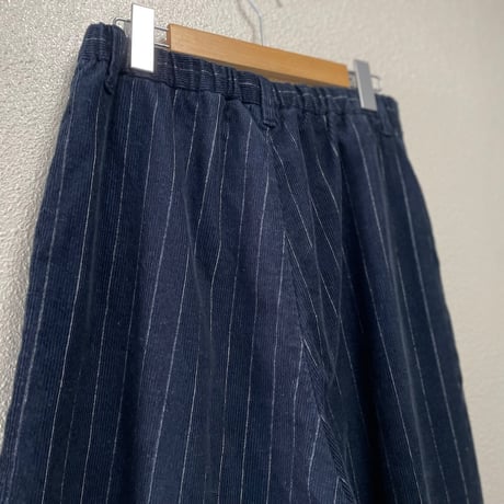 2023AW / pas de calais 先染めストライプコール コクーンワイドパンツ