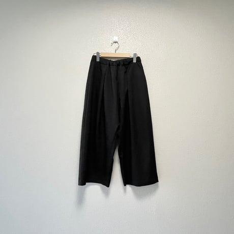 販売継続品/ mizuiro ind ハイウエスト タックワイドイージーパンツ
