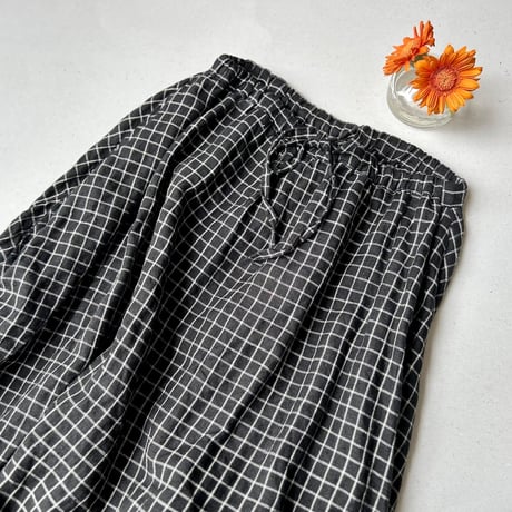 fog linen work × nest Robe リトアニアリネン チェックスカート