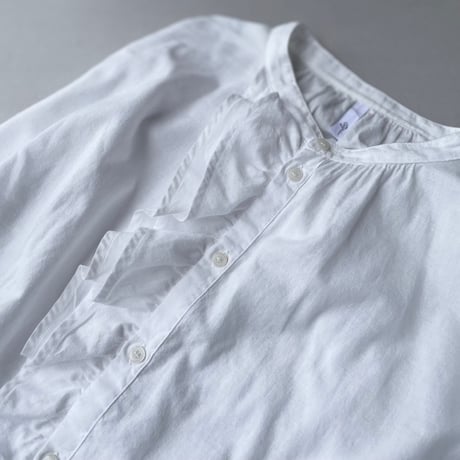 2024AW / grin ソフトガーゼ起毛 Wラッフルシャツ