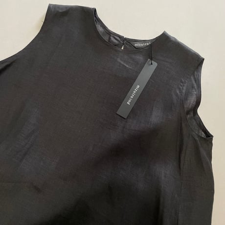 2025SS / タグ付き未使用品 / 販売継続品 / mizuiro ind  リネンノースリーブワンピース