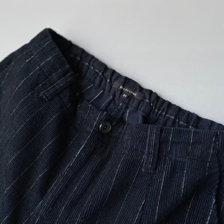 2023AW / pas de calais 先染めストライプコール コクーンワイドパンツ