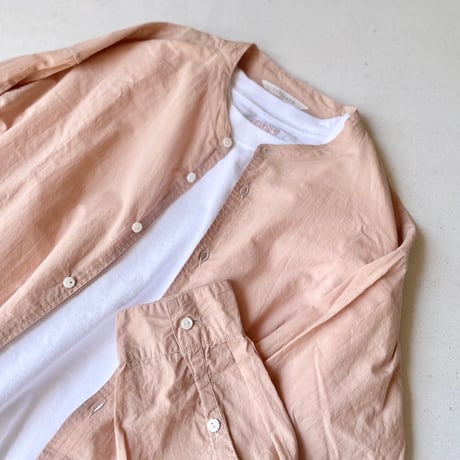 TOUJOURS COTTON Classic Band Collar Shirt