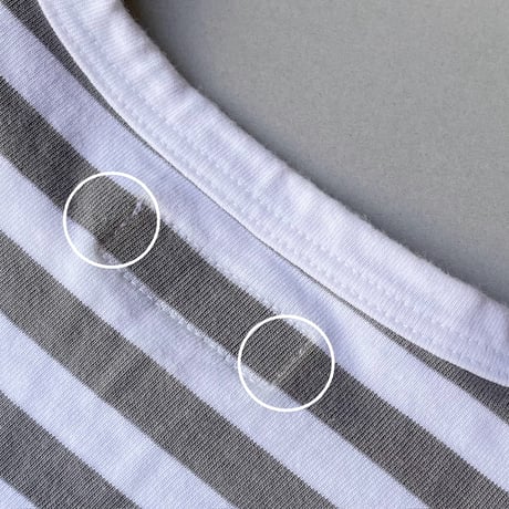 agnes b. FEMME 細ボーダー コットン 長袖 Tシャツ "Cool"