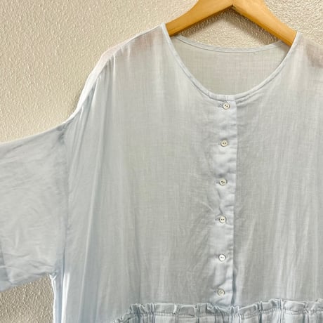 nest Robe リネンタックギャザー半袖ワンピース