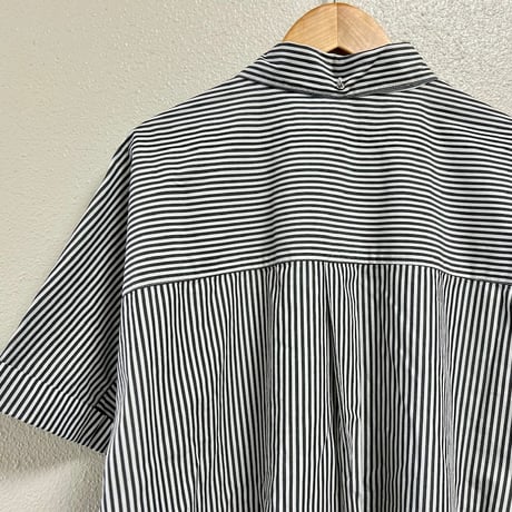 TISSUストライプ半袖ボタンダウンシャツ