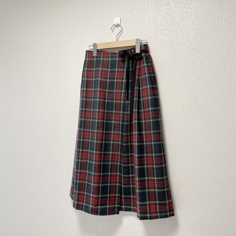 2022AW / nest Robe ウールタータンチェックラップライクスカート