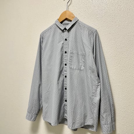 NATURAL LAUNDRY ドットチビ衿シャツ