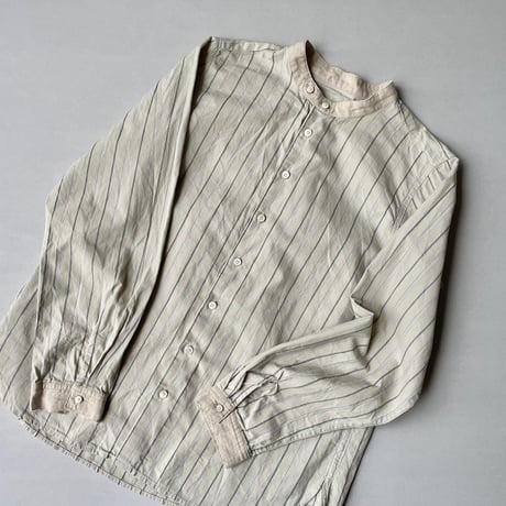 nest Robe バンドカラーストライプシャツ
