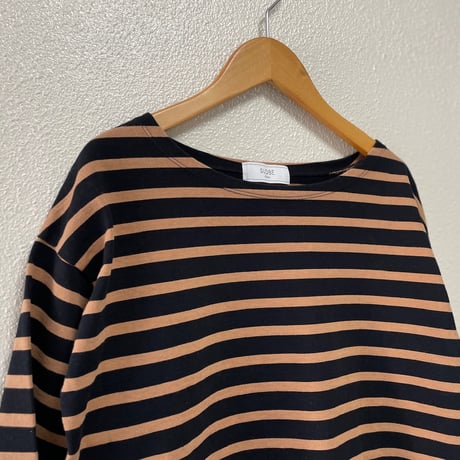 SLOBE IENA ボーダーボートネックプルオーバー