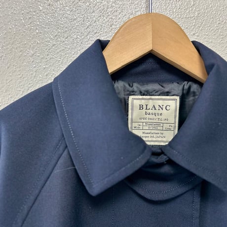 BLANC basque T/W強撚ツイル✕アラン編み異素材 MIXステンカラーコート 23AW