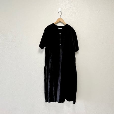 homspun  リネンバイオVネックタックワンピース