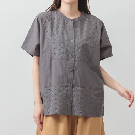 【5色展開】select 刺繍切替ブラウス